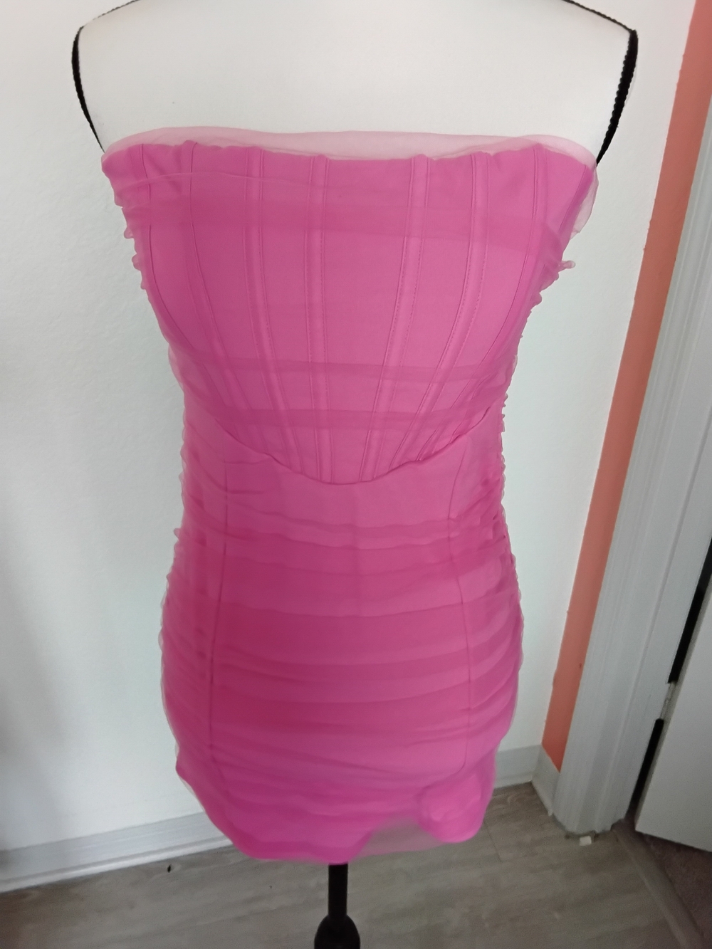 Nasty Gal Hot Pink Strapless Mini Dress